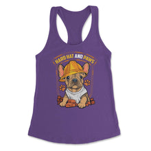 Load image into Gallery viewer, French Bulldog Construction Worker Hard Hat &amp; Paws Frenchie Graphic ( - Purple
