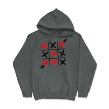 Load image into Gallery viewer, Tic Tac Toe Valentine&#39;s Day XOXO Hearts &amp; Crosses Design (Front Print - Dark Grey Heather
