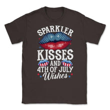 Load image into Gallery viewer, Sparkler Kisses And 4th Of July Wishes For Independence Day Print ( - Brown
