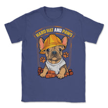 Load image into Gallery viewer, French Bulldog Construction Worker Hard Hat &amp; Paws Frenchie Graphic ( - Purple
