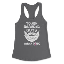 Load image into Gallery viewer, Tough Bearded Guys Wear Pink Breast Cancer Awareness Design (Front - Dark Grey
