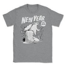Load image into Gallery viewer, Anti-New Year Opossum Funny Possum In Trash Eating Pizza Print (Front - Grey Heather
