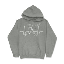 Load image into Gallery viewer, Funny Baseball Lover Heartbeat EKG Pulse Baseball Batter Print (Front - Grey Heather
