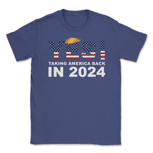 Load image into Gallery viewer, Donald Trump 2024 Take America Back Election Yes! Design (Front Print - Purple
