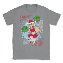 Load image into Gallery viewer, Cheerleader Anime Christmas Santa Girl With Pom Poms Funny Product ( - Grey Heather
