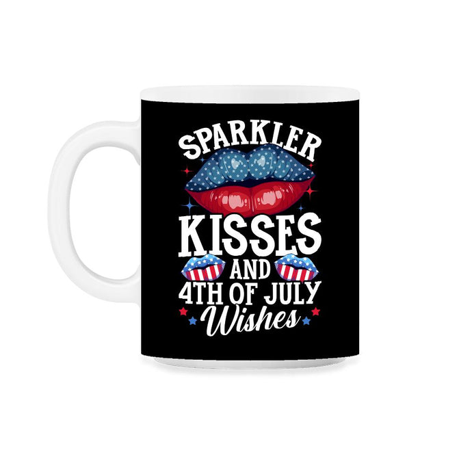 Sparkler Kisses and 4th of July Wishes for Independence Day print - Black on White