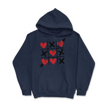 Load image into Gallery viewer, Tic Tac Toe Valentine&#39;s Day XOXO Hearts &amp; Crosses Design (Front Print - Navy
