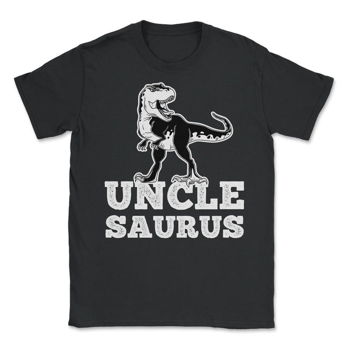 Funny Uncle Saurus T-Rex Dinosaur Lover Nephew Niece Design (Front - Black