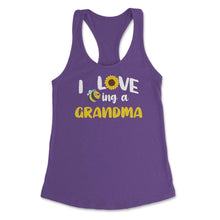 Load image into Gallery viewer, Funny Bee Sunflower I Love Being A Grandma Grandmother Design (Front - Purple
