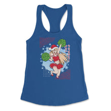 Load image into Gallery viewer, Cheerleader Anime Christmas Santa Girl With Pom Poms Funny Product ( - Royal
