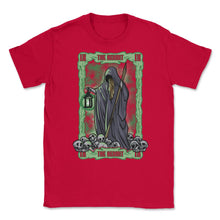 Load image into Gallery viewer, The Hermit Tarot Card IX Retro Vintage Grunge Product (Front Print) - Red
