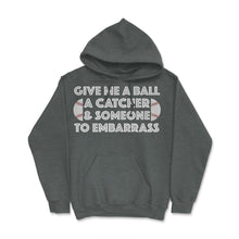 Load image into Gallery viewer, Funny Baseball Pitcher Humor Ball Catcher Embarrass Gag Design (Front - Dark Grey Heather
