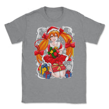 Load image into Gallery viewer, Anime Christmas Santa Anime Girl With Xmas Presents Funny Design ( - Grey Heather
