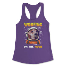 Load image into Gallery viewer, Beagle Astronaut Woofing On The Moon Beagle Puppy Print (Front Print) - Purple
