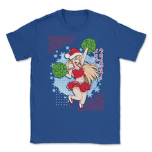 Load image into Gallery viewer, Cheerleader Anime Christmas Santa Girl With Pom Poms Funny Product ( - Royal Blue
