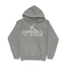 Load image into Gallery viewer, D.O.T.C. Pressed Logo White And Black Stripe (Front Print) Hoodie - Grey Heather

