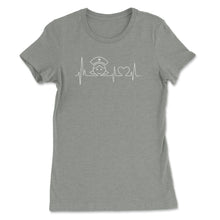 Load image into Gallery viewer, Nurse Lifeline T-Shirt Nursing Shirt Gift (Front Print) Women&#39;s Tee - Grey Heather
