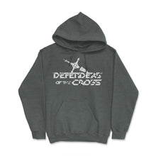 Load image into Gallery viewer, D.O.T.C. Pressed Logo White And Black Stripe (Front Print) Hoodie - Dark Grey Heather
