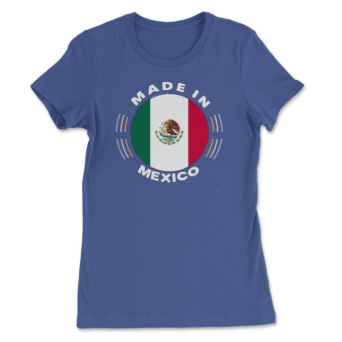 Made In Mexico Vintage Badge T-Shirt (Front Print) Women's Tee - Royal Blue