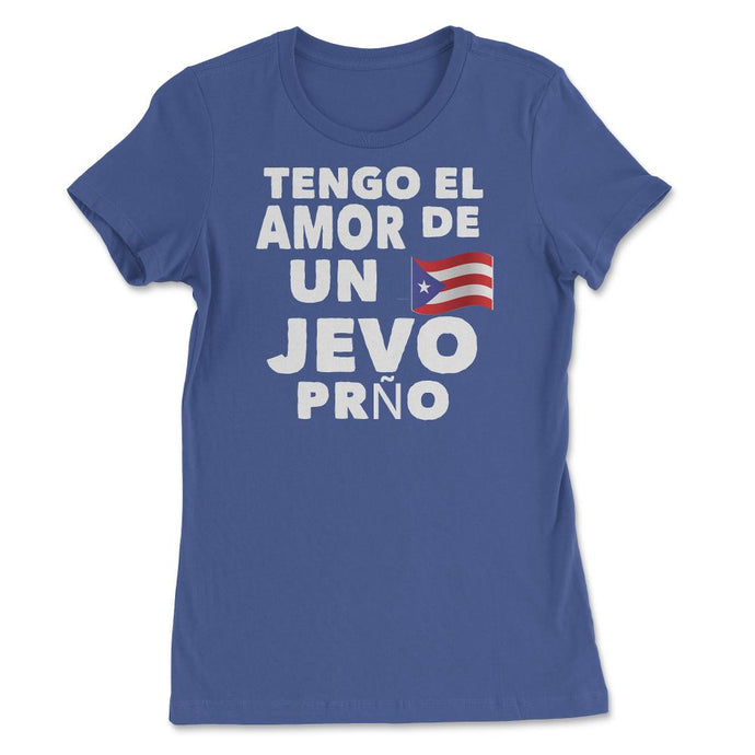 Tengo El Amor Una Jevo PRNO Puertorriqueño (Front Print) Women's Tee - Royal Blue