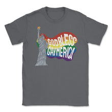 Load image into Gallery viewer, God Bless Gaymerica Statue Of Liberty Rainbow Pride Flag Design ( - Smoke Grey
