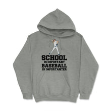 Load image into Gallery viewer, Funny Baseball Gag School Is Important Baseball Importanter Graphic ( - Grey Heather
