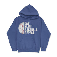 Load image into Gallery viewer, Funny Eat Sleep Baseball Repeat Baseball Player Athlete Gag Print ( - Royal Blue
