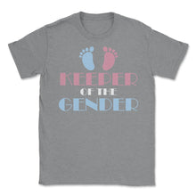 Load image into Gallery viewer, Funny Gender Reveal Party Keeper Of The Gender Baby Graphic (Front - Grey Heather
