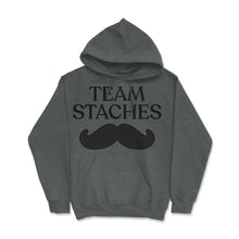 Load image into Gallery viewer, Funny Gender Reveal Announcement Team Staches Baby Boy Graphic (Front - Dark Grey Heather
