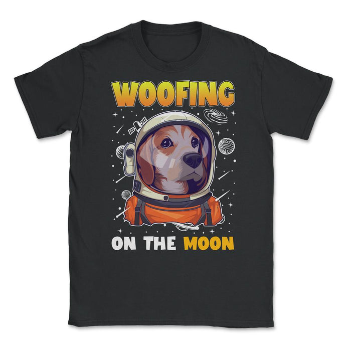 Beagle Astronaut Woofing On The Moon Beagle Puppy Print (Front Print) - Black