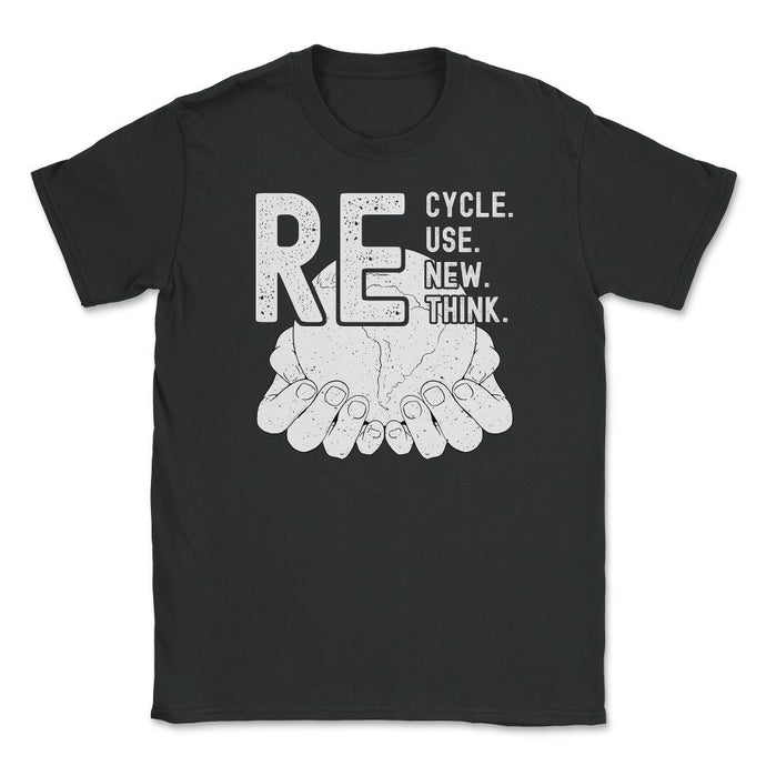 Recycle Reuse Renew Rethink Earth Day Environmental Product (Front - Black