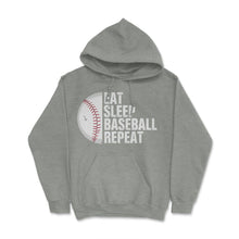 Load image into Gallery viewer, Funny Eat Sleep Baseball Repeat Baseball Player Athlete Gag Print ( - Grey Heather
