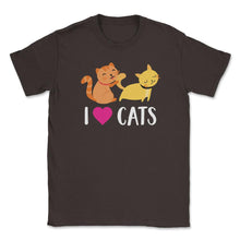 Load image into Gallery viewer, Funny I Love Cats Heart Cat Lover Pet Owner Cute Kitten Product ( - Brown
