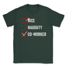 Load image into Gallery viewer, Nice Naughty Co-Worker Funny Christmas List For Santa Claus Print ( - Forest Green
