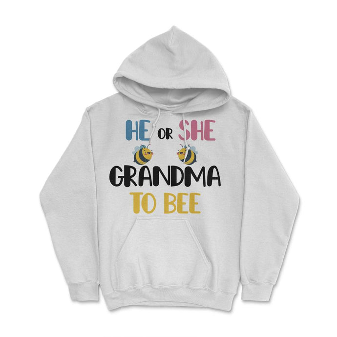 Funny He Or She Grandma To Bee Pink Or Blue Gender Reveal Graphic ( - White