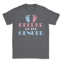 Load image into Gallery viewer, Funny Gender Reveal Party Keeper Of The Gender Baby Graphic (Front - Smoke Grey

