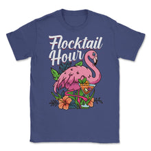 Load image into Gallery viewer, Flamingo Flocktail Hour Funny Flamingo Lover Pun Design (Front Print) - Purple
