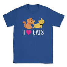 Load image into Gallery viewer, Funny I Love Cats Heart Cat Lover Pet Owner Cute Kitten Product ( - Royal Blue
