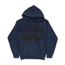 Load image into Gallery viewer, Funny Gender Reveal Announcement Team Staches Baby Boy Graphic (Front - Navy
