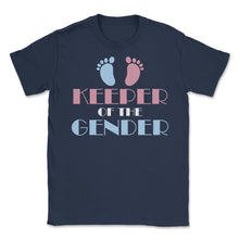 Load image into Gallery viewer, Funny Gender Reveal Party Keeper Of The Gender Baby Graphic (Front - Navy

