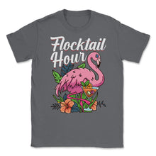 Load image into Gallery viewer, Flamingo Flocktail Hour Funny Flamingo Lover Pun Design (Front Print) - Smoke Grey
