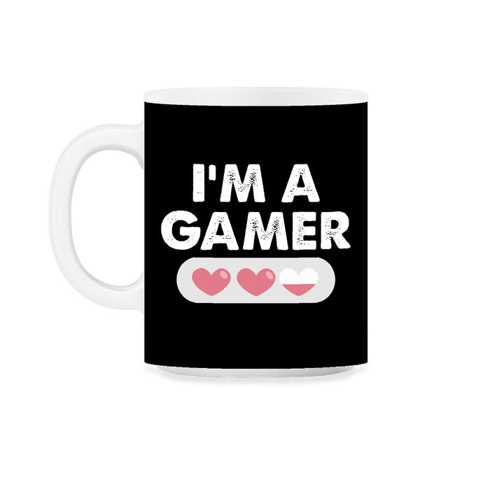 Funny I'm A Gamer Heart Lives Gaming Proud Video Game Lover product - Black on White