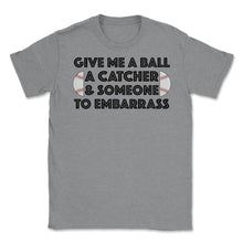 Load image into Gallery viewer, Funny Baseball Pitcher Humor Ball Catcher Embarrass Gag Product ( - Grey Heather
