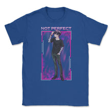 Load image into Gallery viewer, Bad Anime Boy Not Perfect Vaporwave Style Streetwear Design (Front - Royal Blue
