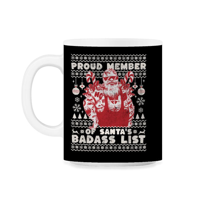 Ugly Christmas product Style Proud Member Santa Badass List print - Black on White
