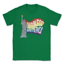 Load image into Gallery viewer, God Bless Gaymerica Statue Of Liberty Rainbow Pride Flag Design ( - Green
