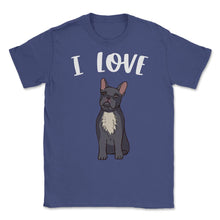 Load image into Gallery viewer, Funny I Love Frenchies French Bulldog Cute Dog Lover Graphic (Front - Purple
