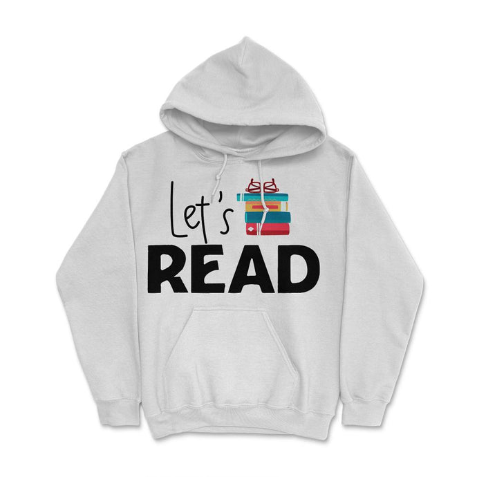 Funny Let's Read Books Reading Lover Bookworm Librarian Print (Front - White