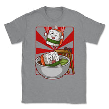Load image into Gallery viewer, Funny Japanese Sushi Cannon Ball Hilarious Sushi Design (Front Print) - Grey Heather
