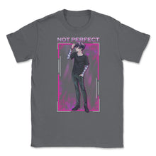 Load image into Gallery viewer, Bad Anime Boy Not Perfect Vaporwave Style Streetwear Design (Front - Smoke Grey

